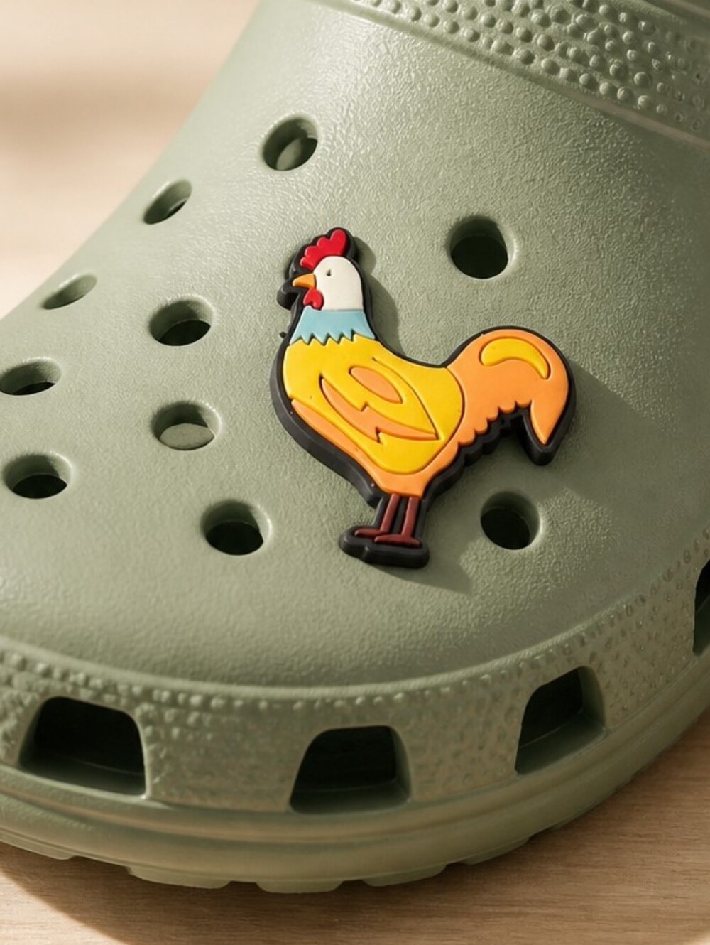 Rooster Croc Charm Cute Chicken Lady Jibbitz Style Farm Animal Shoe Accessory